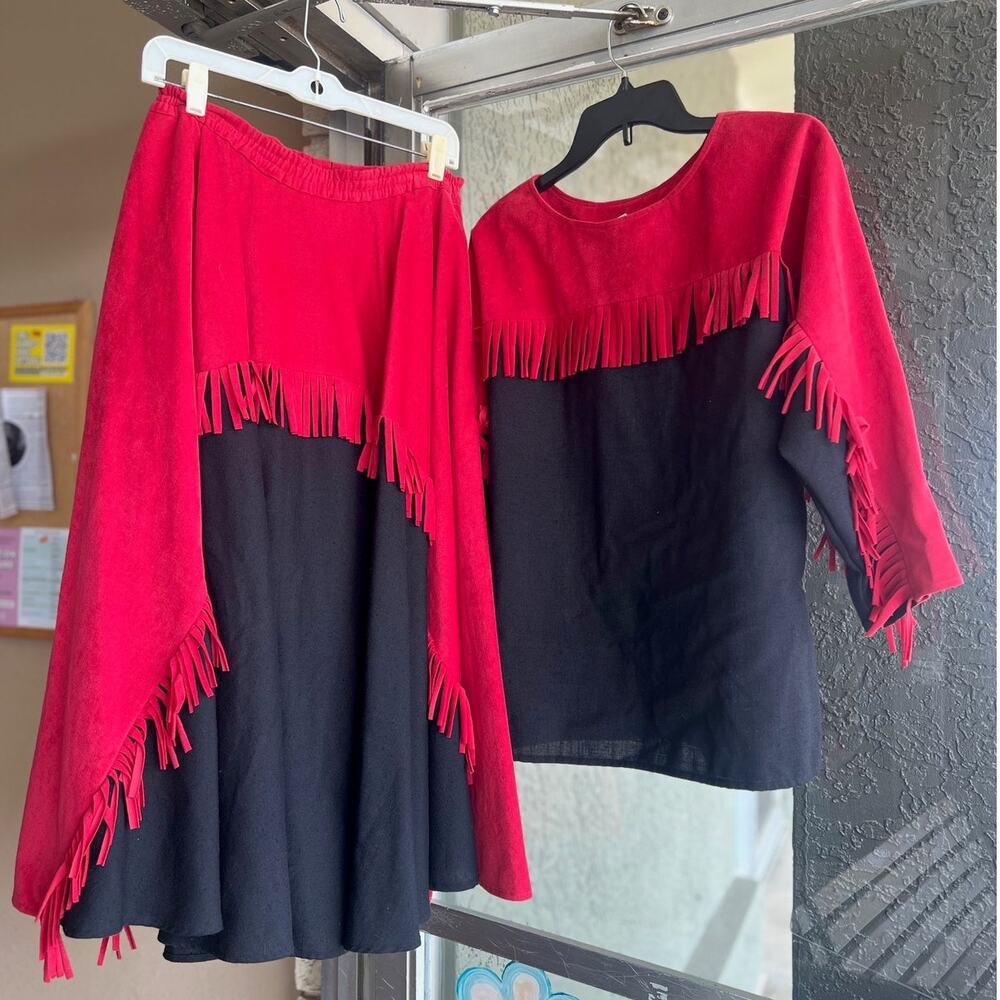 Vintage Sun Country Togs fringe dance set size small